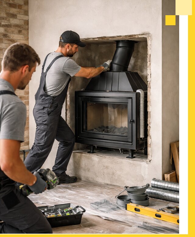 Установка каминных топок в Лянторе: монтаж, подключение