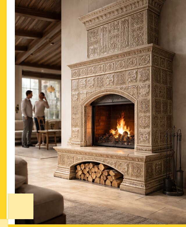 Купить изразцовый камин в Лянторе от 255925 р. | ЭриданЛнт