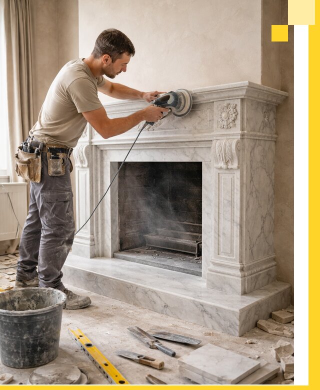 Изготовление и установка мраморных каминов в Лянторе под ключ