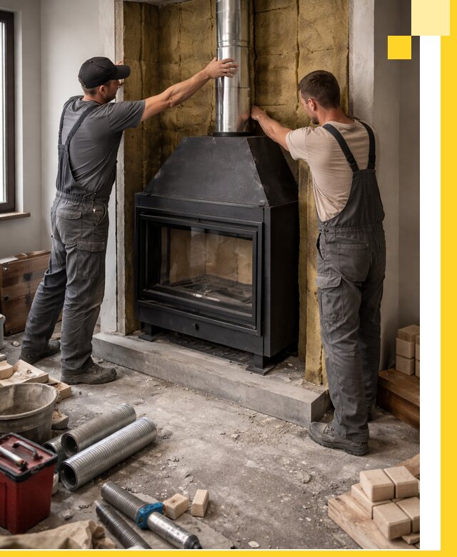 Изготовление и монтаж закрытых каминов в Лянторе под ключ