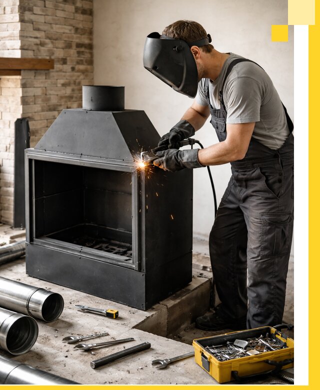 Продажа и установка металлических каминов в Лянторе под ключ