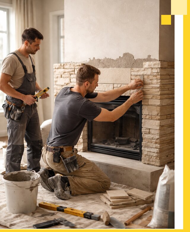 Установка и монтаж каминов для загородного дома в Лянторе