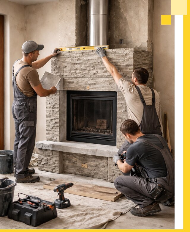 Профессиональный монтаж каминов под ключ в Лянторе для дома