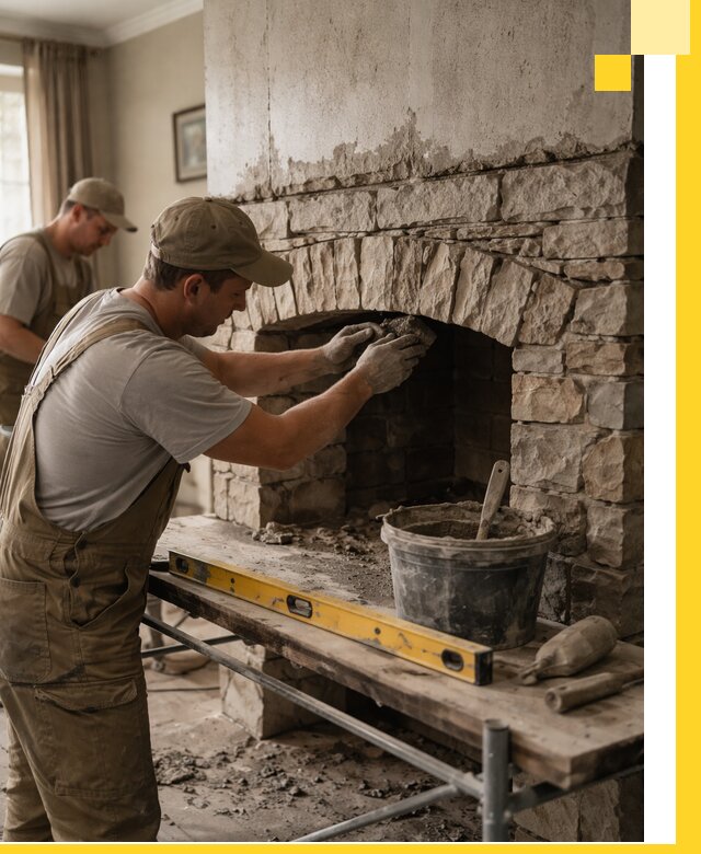 Изготовление каминов под ключ в Лянторе, монтаж и отделка