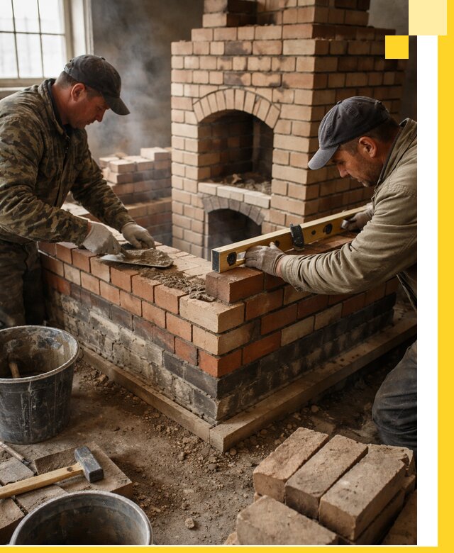 Изготовление и монтаж печей и каминов из кирпича в Лянторе