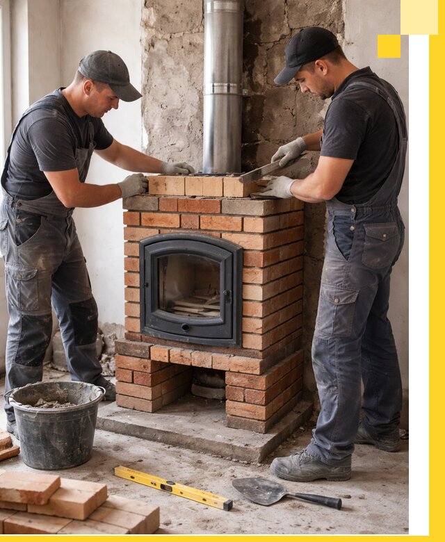 Монтаж печи камина под ключ в Лянторе с гарантией и пусконаладкой