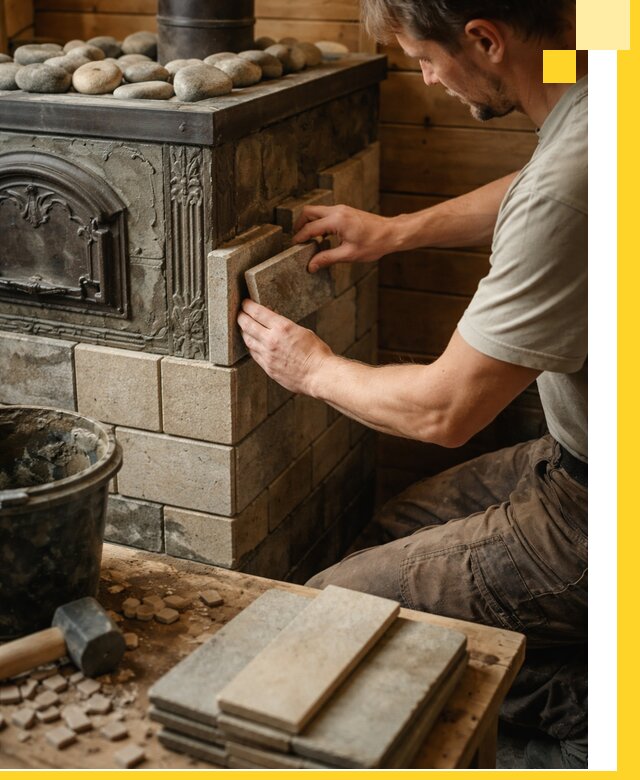 Облицовка банных печей в Лянторе профессиональная отделка