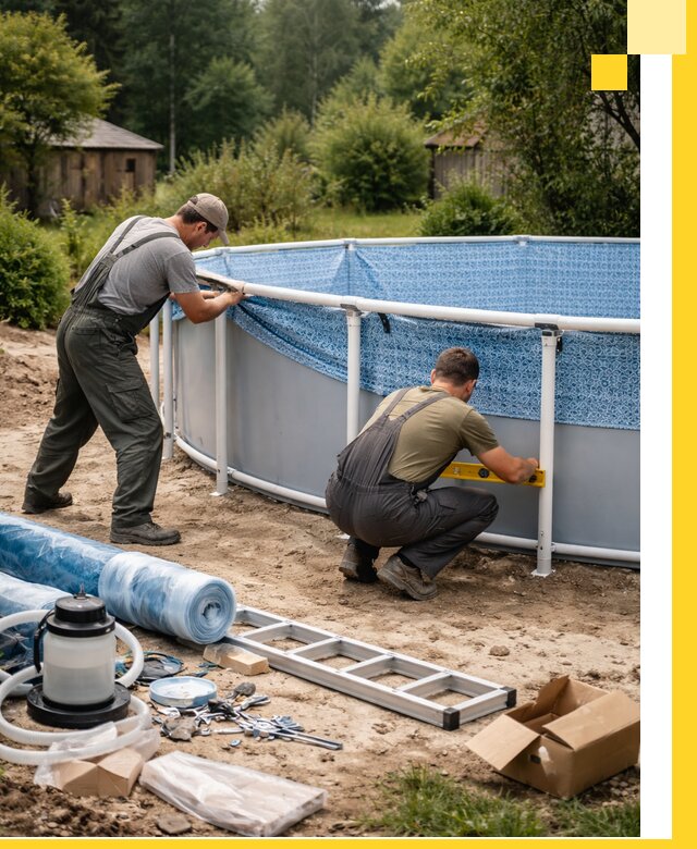 Установка и монтаж каркасных бассейнов в Лянторе под ключ