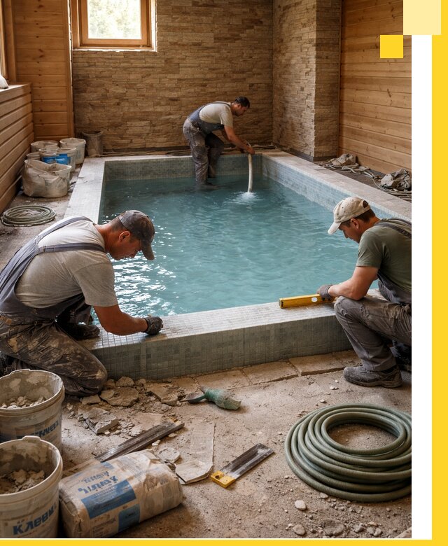 Проектирование и строительство бассейнов для бани в Лянторе