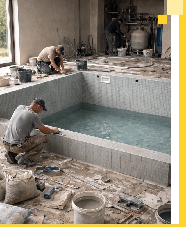 Строительство и монтаж бассейнов в помещении в Лянторе