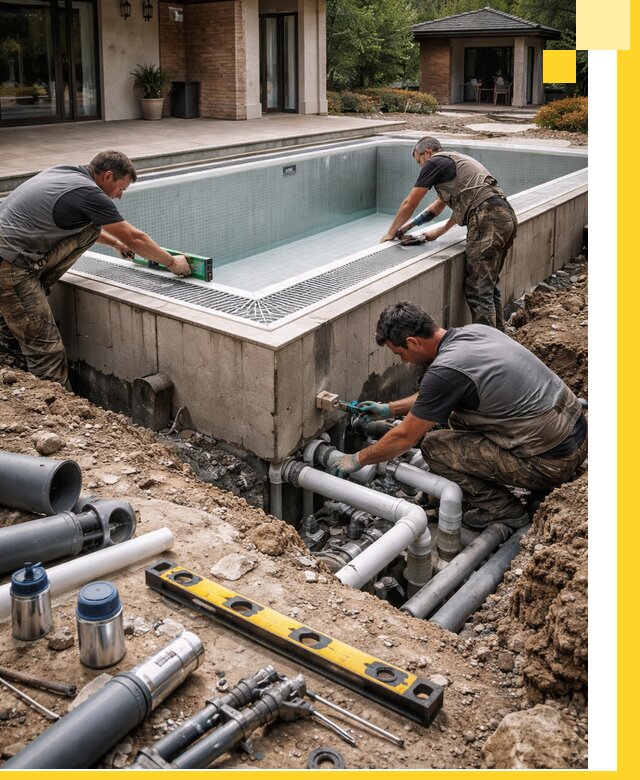 Строительство переливных бассейнов в Лянторе под ключ