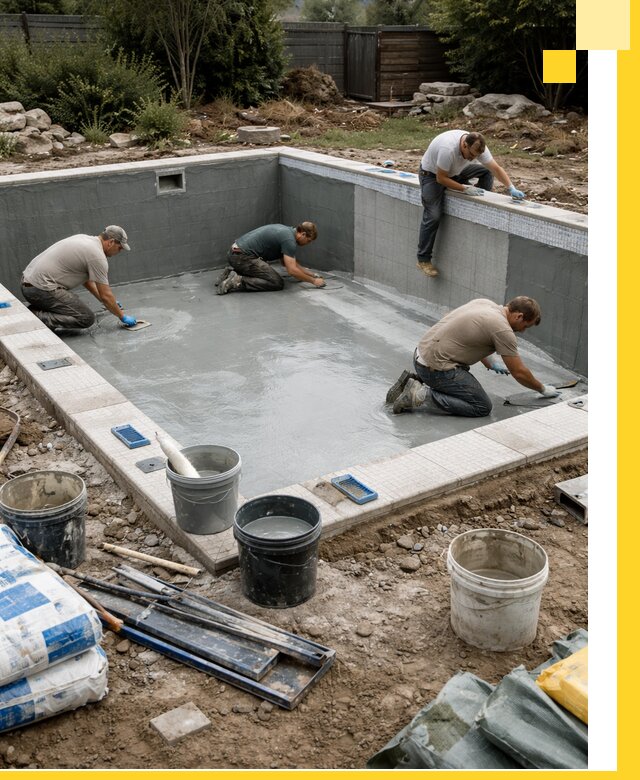 Изготовление и монтаж чаши бассейна под ключ в Лянторе