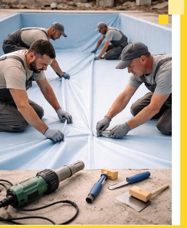 ПВХ пленка для бассейнов с монтажом и гарантией в Лянторе