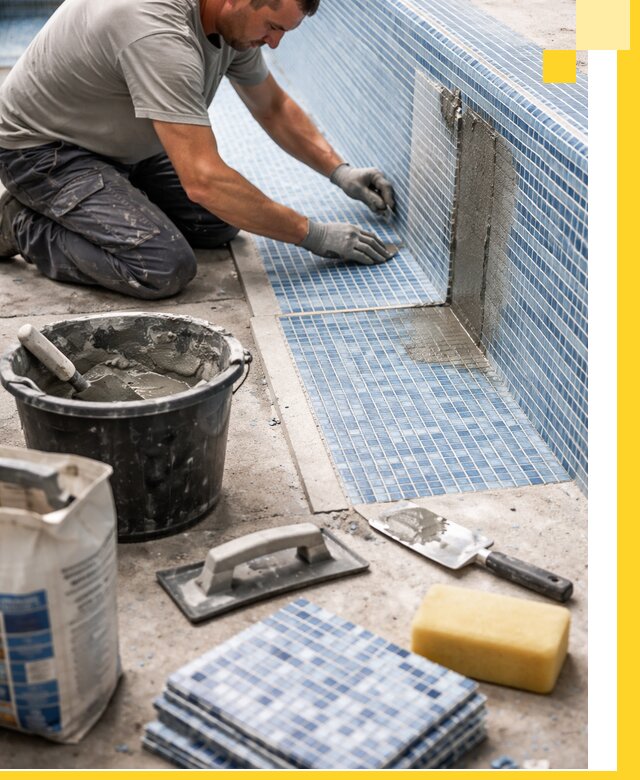 Укладка и ремонт мозаики для бассейнов под ключ в Лянторе