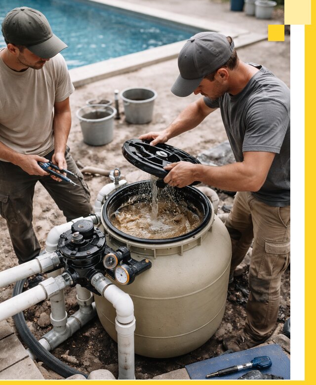 Установка и обслуживание песочных фильтров для бассейнов в Лянторе