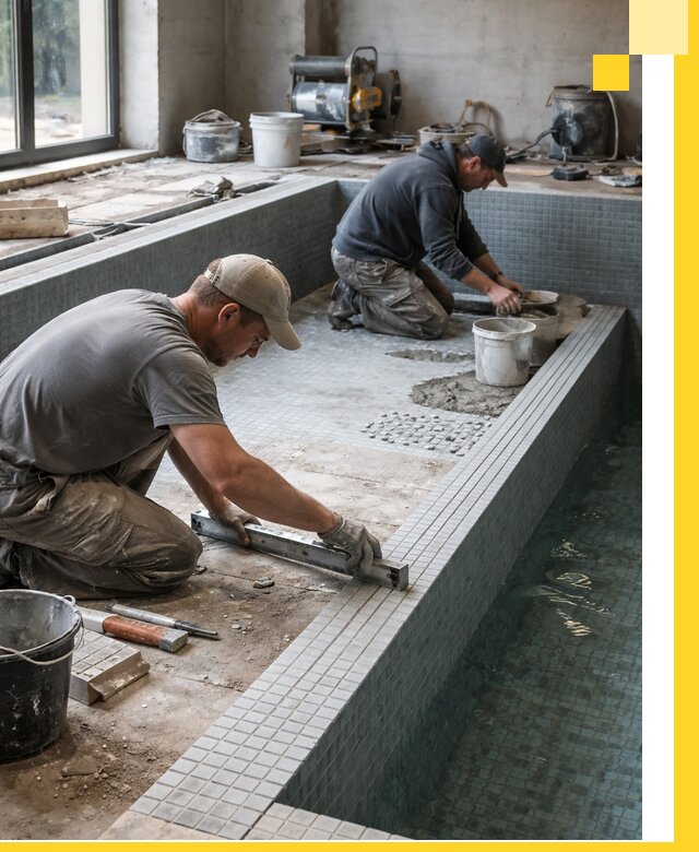 Строительство бассейна в частном доме в Лянторе под ключ