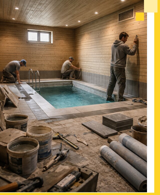 Строительство бани с бассейном и сауной под ключ в Лянторе