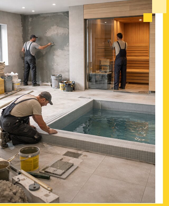 Проектирование и строительство сауны с бассейном в Лянторе