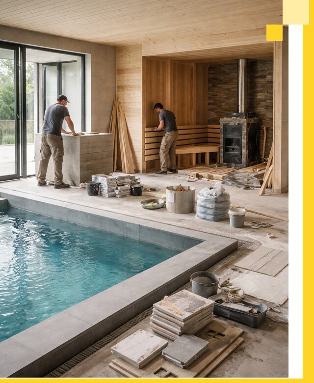 Проектирование и строительство бань с бассейном в Лянторе