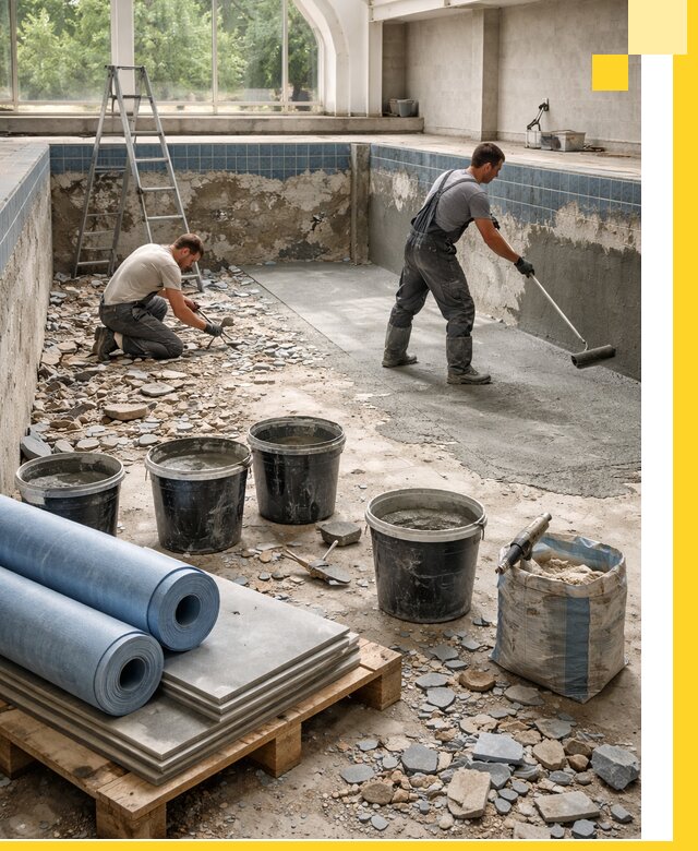 Реконструкция бассейнов в Лянторе: ремонт, гидроизоляция