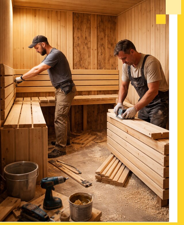 Профессиональный комплексный ремонт саун под ключ в Лянторе