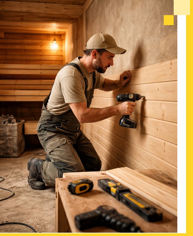 Профессиональная внутренняя отделка бани в Лянторе под ключ