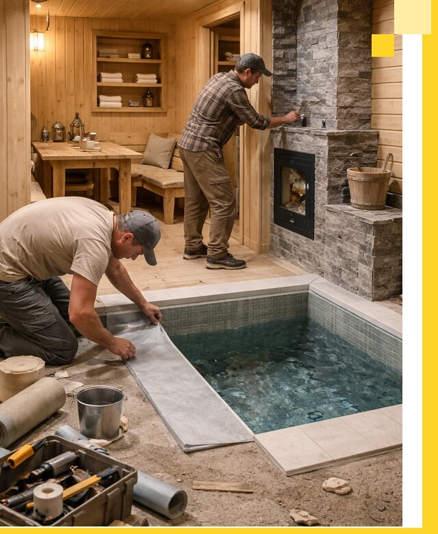 Строительство бань с комнатой отдыха под ключ в Лянторе