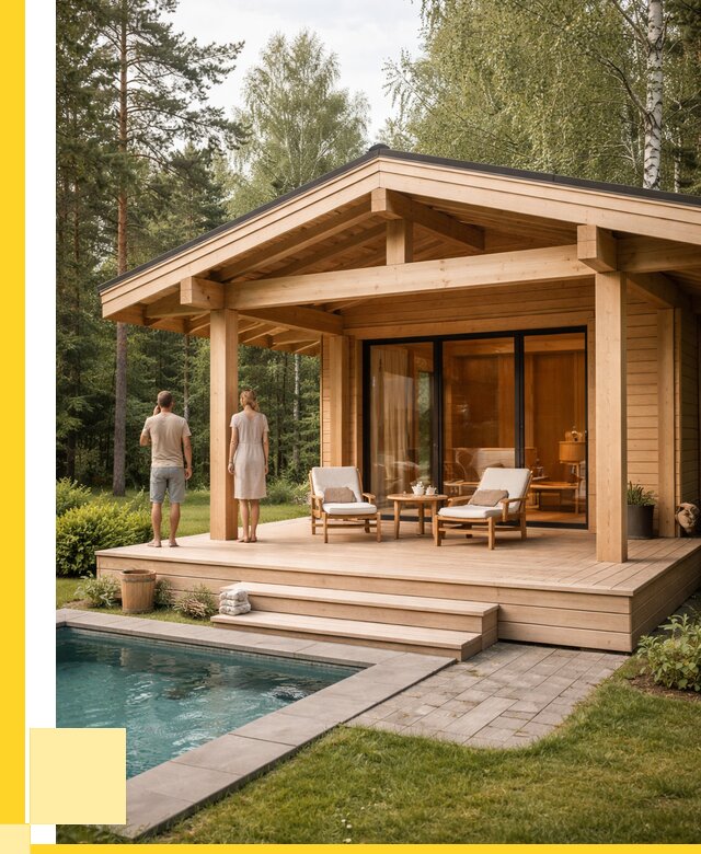 Бани с террасой под ключ в Лянторе от 614220 р. | ЭриданЛнт