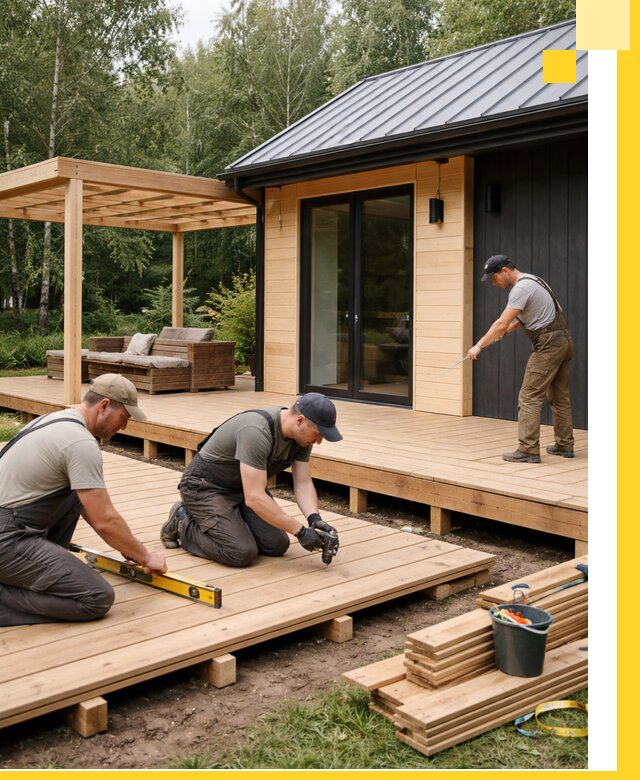 Строительство бань с террасой и бассейном под ключ в Лянторе