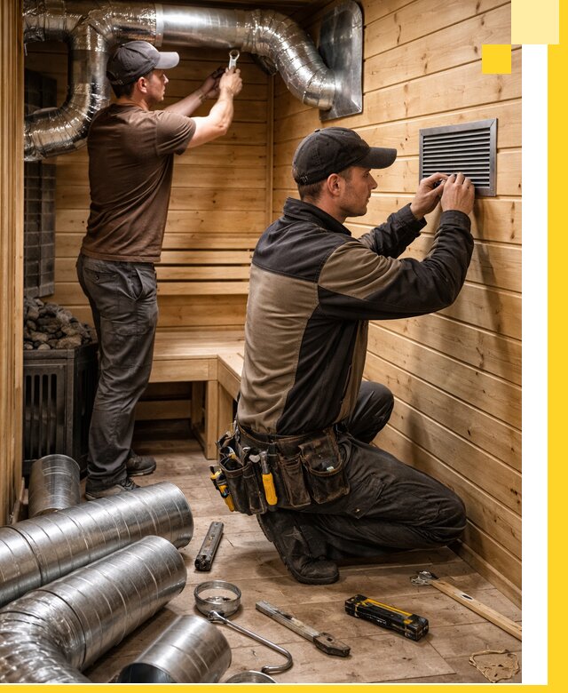 Проектирование и монтаж вентиляции бани в Лянторе под ключ