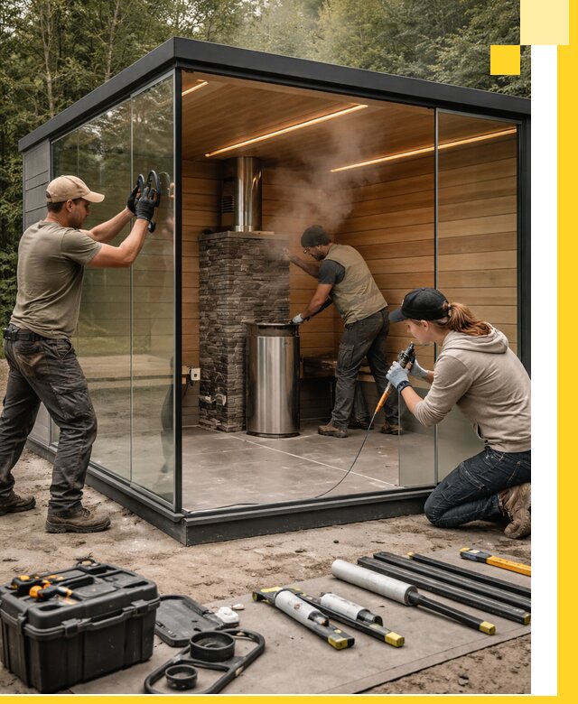 Проектирование и строительство стеклянных бань в Лянторе