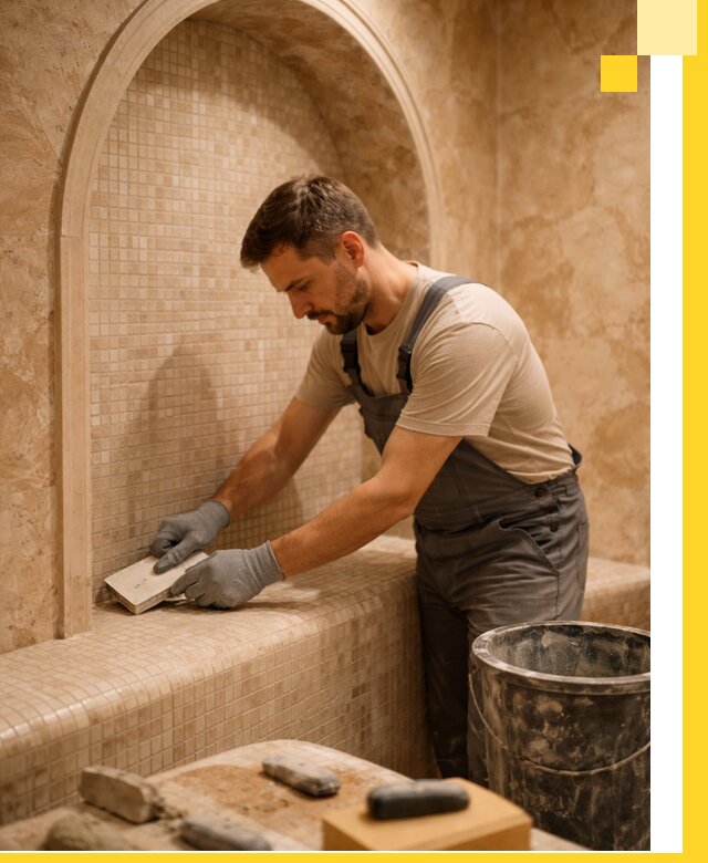 Профессиональная отделка хамамов с мозаикой под ключ в Лянторе