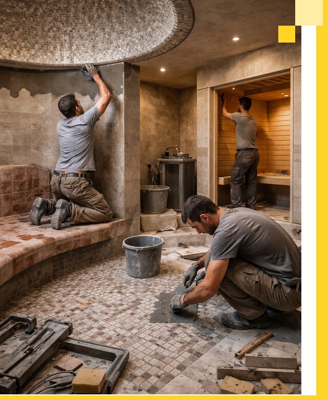 Проект и строительство хамама бани и сауны под ключ в Лянторе